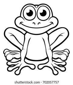 Illustration Cute Frog Cartoon Character Outline Stock Illustration ...