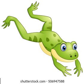 Illustration Of Cute Frog Cartoon Leaping 