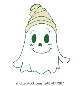 Illustration cute ghost and