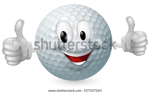 Illustration Cute Happy Golf Ball Mascot Stock Illustration 107507264