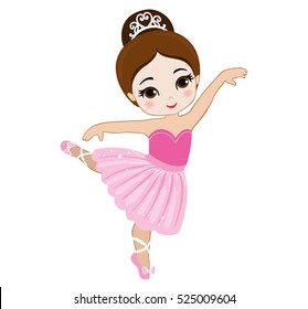 Vector Illustration Cute Little Ballerina Stock Vector (Royalty Free ...