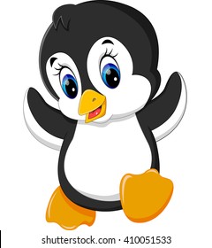 Vector Illustration Cute Baby Penguin Cartoon Stock Vector (Royalty ...