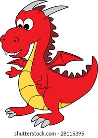 Illustration Cute Red Cartoon Happy Dragon Stock Illustration 28115395 ...