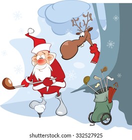 Illustration of Cute Santa Claus Golfer - Powered by Shutterstock