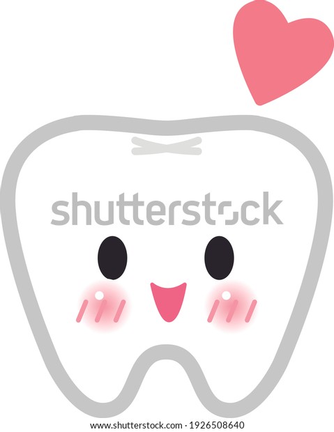 Illustration of cute teeth posing\
