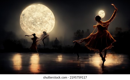 A Illustration Dancing In The Moonlight