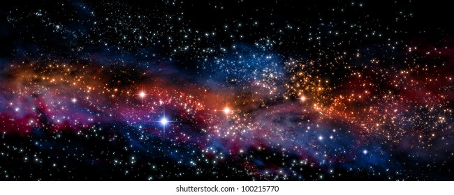 Illustration Of A Deep Space Nebula. Star Formation.