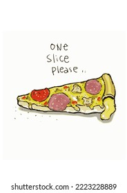 Illustration Of Delicious One Slice Pizza