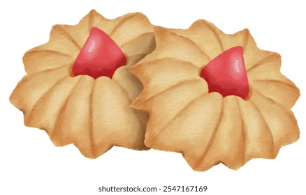 Illustration of delicious strawberry jam baked cookies - Powered by Shutterstock