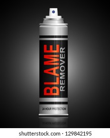 Illustration Depicting An Aerosol Can With A Blame Remover Concept.