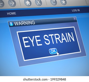 Illustration Depicting A Computer Dialog Box With An Eye Strain Concept.