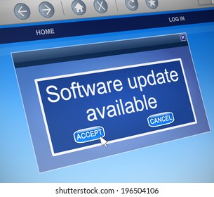 Illustration Depicting A Computer Dialogue Box With A Software Update Concept.