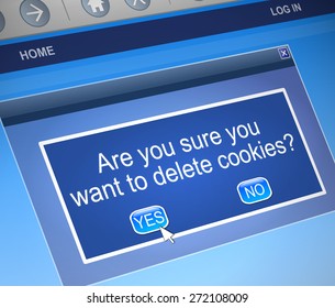 Illustration Depicting A Computer Message Box With A Cookies Concept.