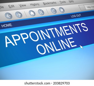 Illustration Depicting A Computer Screen Capture With An Appointment Concept.