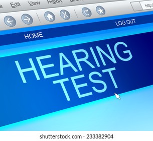 Illustration Depicting A Computer Screen Capture With A Hearing Test Concept.