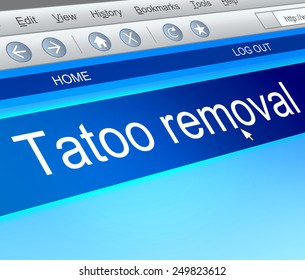 Illustration Depicting A Computer Screen Capture With A Tatoo Removal Concept.