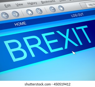 Illustration depicting a computer screen capture with a Brexit concept.