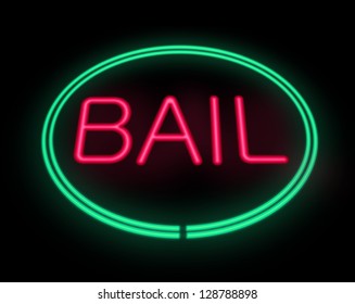 Illustration Depicting A Neon Signage With A Bail Concept.