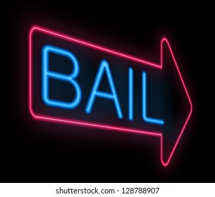 Illustration Depicting A Neon Signage With A Bail Concept.