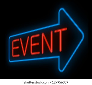 Illustration Depicting A Neon Signage With An Event Concept.