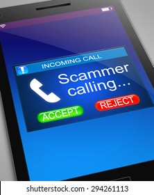 Illustration depicting a phone with a scam call concept.
