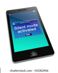 Illustration Depicting A Phone With A Silent Mode Concept.