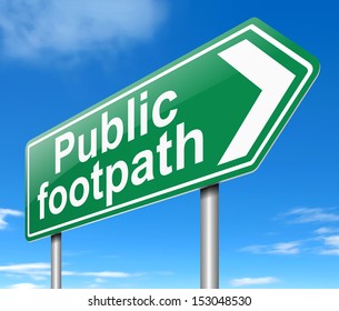 Illustration Depicting Public Footpath Sign Stock Illustration ...