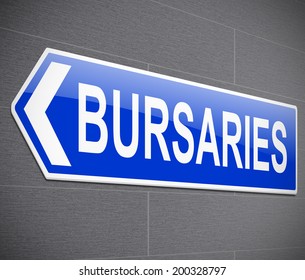 Illustration depicting a road sign with a bursary concept.