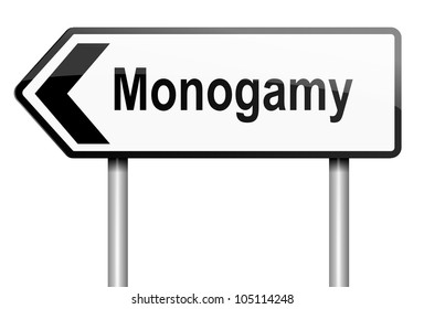 Illustration Depicting A Road Traffic Sign With A Monogamy Concept. White Background.