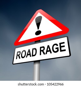 Illustration Depicting A Road Traffic Sign With A Road Rage Concept. Dark Sky Background.