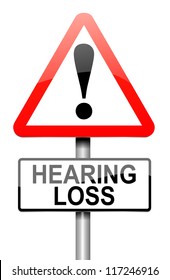 Illustration Depicting A Roadsign With A Hearing Loss Concept. White Background.