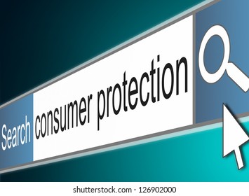 Illustration Depicting A Screen Shot Of An Internet Search Bar With A Consumer Protection Concept.