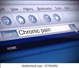 Illustration Depicting A Screenshot Of An Internet Search With A Chronic Pain Concept.