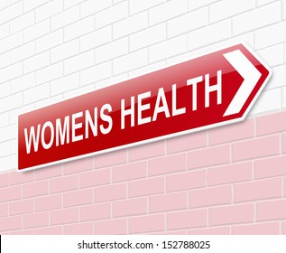 Illustration Depicting A Sign Directing To Womens Health.