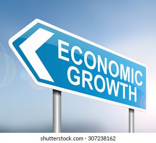 Illustration Depicting A Sign With An Economic Growth Concept.