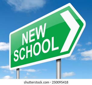 Illustration Depicting A Sign With A New School Concept.