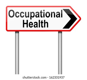 Illustration depicting a sign with an Occupational Health concept.