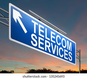 Illustration Depicting A Sign With A Telecom Services Concept.