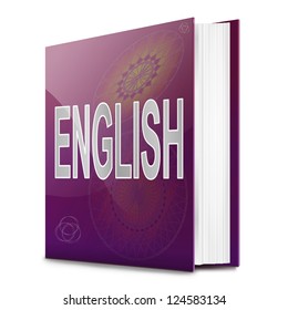 Illustration Depicting A Text Book With An English  Concept Title. White Background.