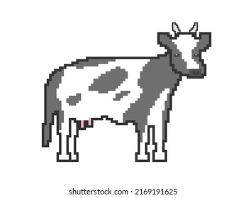 Illustration Design Pixel Art Cow Stock Illustration 2169191625 ...