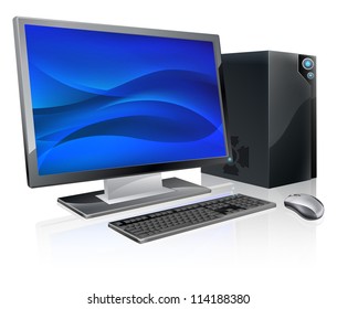 Illustration Desktop Pc Computer Workstation Monitor Stock Illustration ...