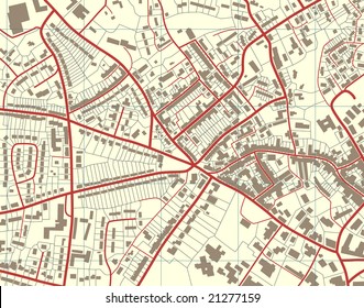 Illustration Of A Detailed Generic Street Map Without Names