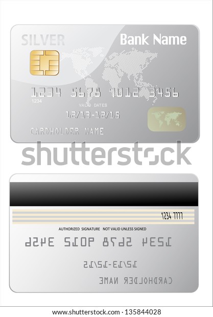 Illustration Detailed Glossy Silver Credit Card Stock Illustration ...