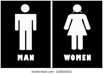 Illustration Of The Difference Sign Icon For The Designation Of Men And Women, Usually Used For Toilets, Wudu Places, Changing Rooms And Others
