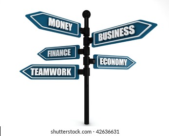 illustration of a directional business sign over a white background Stock-illustration