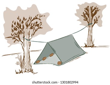 Illustration Of DIY Triangle Tent By Trap.