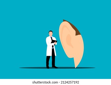 Illustration Of Doctor Check Patient Ear