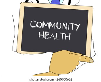 Illustration: Doctor Shows Information: Community Health