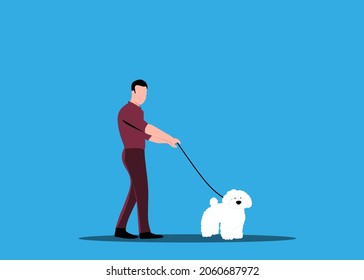 Illustration Of Dog Walker Job