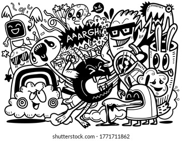 Seamless Pattern Graffiti Doodles Street Art Stock Vector (Royalty Free ...